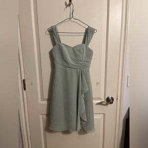 Alfred Angelo Short Length Sage Green Chiffon Dress